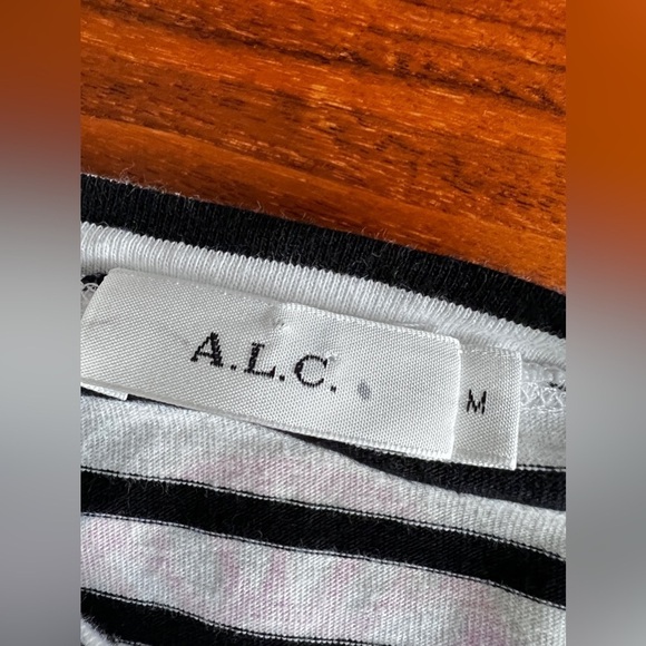 A.L.C. Madison Striped Long Sleeve Crop Top medium - Picture 8 of 12